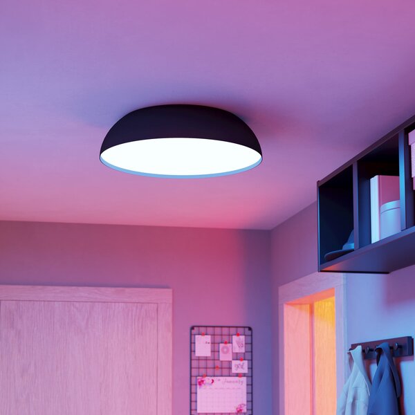 EGLO connect plafonieră LED inteligentă Tollos-Z, Ø 55 cm, reglabil, Negru, Camera de zi / sufragerie, Aluminiu, Modern