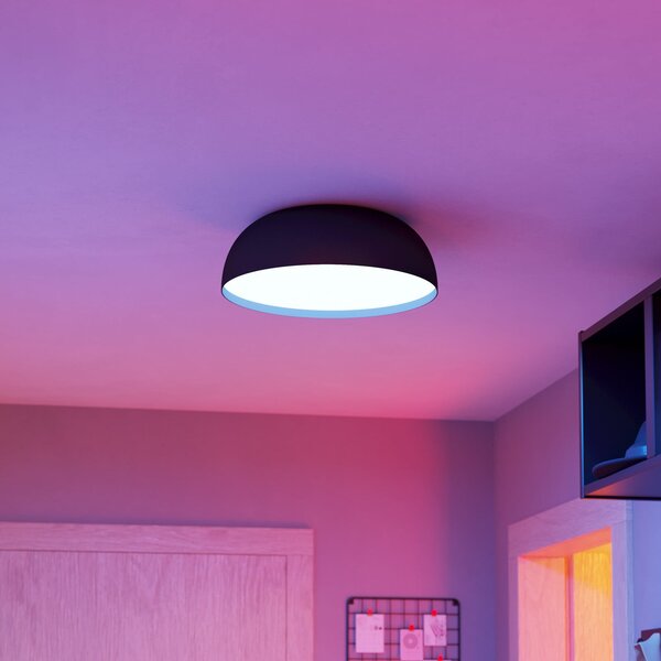 EGLO connect plafonieră LED inteligentă Tollos-Z, Ø 40 cm, reglabil, Negru, Camera de zi / sufragerie, Aluminiu, Modern