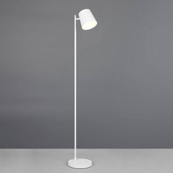 Reality Leuchten Lampadar LED cu baterie Blake, alb mat, metal, dimabil, reglabil, Alb, Camera de zi / sufragerie, Metal