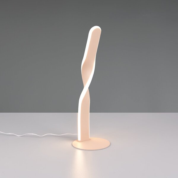 Reality Leuchten Lampa de masă LED Ginko, nisip, metal, înălțime 40,5 cm, Bej, Camera de zi / sufragerie, Metal, Modern