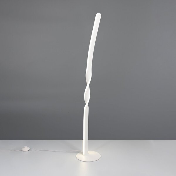 Reality Leuchten Lampadar LED Ginko, alb mat, metal, înălțime 110 cm, Alb, Camera de zi / sufragerie, Metal, Modern