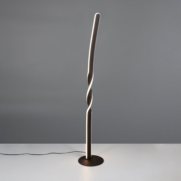 Reality Leuchten Lampadar LED Ginko, negru mat, metal, înălțime 110 cm, Negru, Camera de zi / sufragerie, Metal, Modern