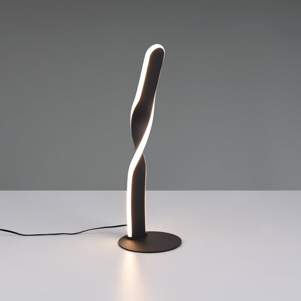 Reality Leuchten Lampa de masă LED Ginko, negru mat, metal, înălțime 40,5 cm, Negru, Camera de zi / sufragerie, Metal, Modern