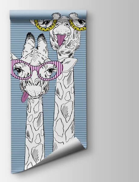 Fototapet O girafă purtând ochelari, Fototapet animale, Fototapet populare, u99418 - Tapeko.ro