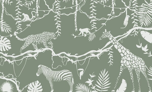 Fototapet Fauna sălbatică într-un habitat de junglă luxuriantă, Fototapet natură, Fototapet populare, w00087v1 - Tapeko.ro