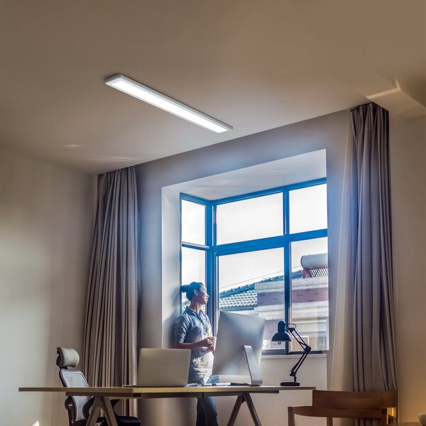OSRAM Plafonieră LED OFFICE LINE, albă, 122 cm, metal, Alb, Studiu / Birou, Aluminiu