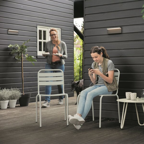 Philips LED lampă de perete pentru exterior Bustan pachet 2 bucăți, 2.700K, Gri, Aluminiu, Modern, Perete unghiular