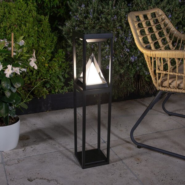 OSRAM SMART+ bornă luminoasă solară LED pentru alei ALPS, negru Senzor IP44, reglabil, Negru, Aluminiu, Modern