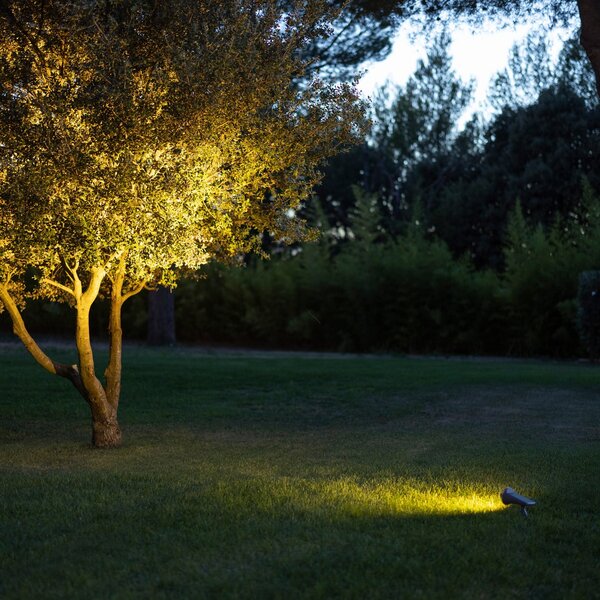 Les Jardins Spot LED solar OJE, gri, dimabil Senzor de lumină naturală Temporizator, reglabil, Gri, Plastic, Modern, Lumini solare