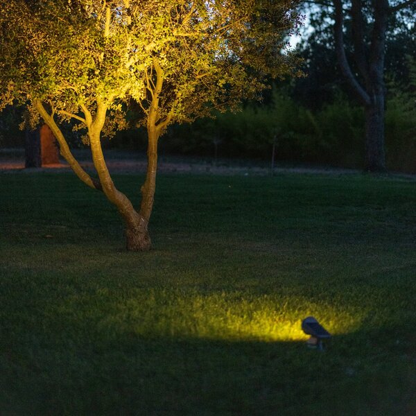 Les Jardins Spot LED solar OJE, gri, dimabil Senzor de lumină naturală Temporizator, reglabil, Gri, Plastic, Modern, Lumini solare