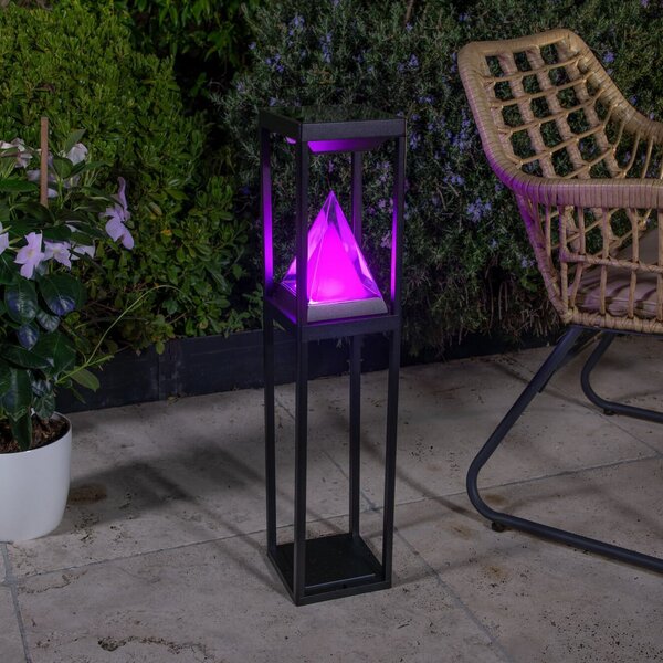 OSRAM SMART+ bornă luminoasă solară LED pentru alei ALPS, negru Senzor IP44, reglabil, Negru, Aluminiu, Modern