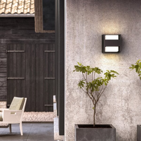 Philips LED-aparat de iluminat exterior Arbour UE Set 2 buc. becuri 2700 K, Negru, Aluminiu, Modern