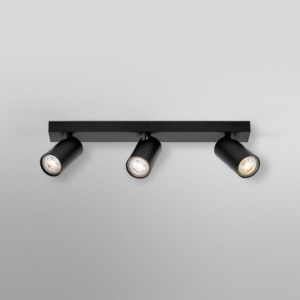 OSRAM Spot de tavan OCTAGON negru 3 becuri GU10-LED 927 dimabil, reglabil, Negru, Camera de zi / sufragerie, Metal, Modern