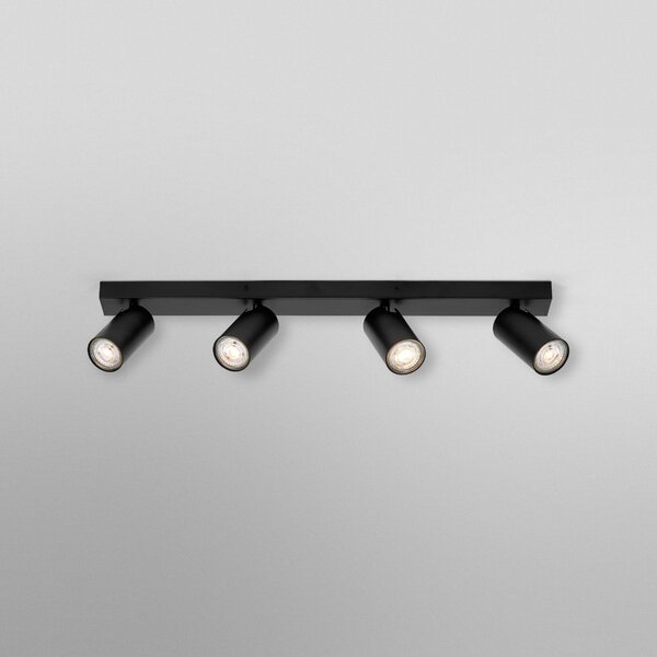 OSRAM Spot de tavan OCTAGON negru 4 becuri GU10-LED 927 dimabil, reglabil, Negru, Camera de zi / sufragerie, Metal, Modern