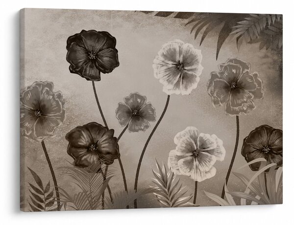 Tablou - Flori desenate (70x50 cm)