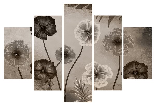 Tablou - Flori desenate (150x105 cm)