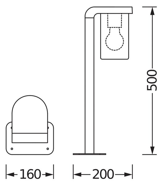 OSRAM Bornă luminoasă ENDURA CLASSIC CASCADE 50 cm gri închis/transparentă, reglabil, Gri, Aluminiu, Modern