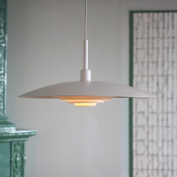Markslöjd Lampa suspendată Piny, albă, Ø 57 cm, metal, E27, Alb, Camera de zi / sufragerie, Metal, Modern