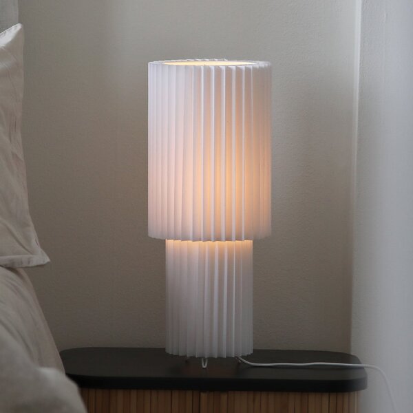 Markslöjd Lampă de masă Catis, alb, 45 cm înălțime, textil, E27, Alb, Camera de zi / sufragerie, Plastic, Modern