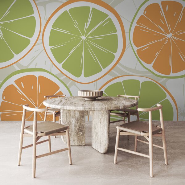 Fototapet Un grup de portocale și lămâi verzi, Fototapet natură, Fototapet populare, w00725v1 - Tapeko.ro