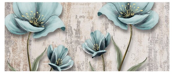 Tablou - Flori texturate (120x50 cm)
