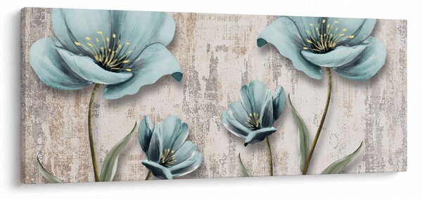 Tablou - Flori texturate (120x50 cm)