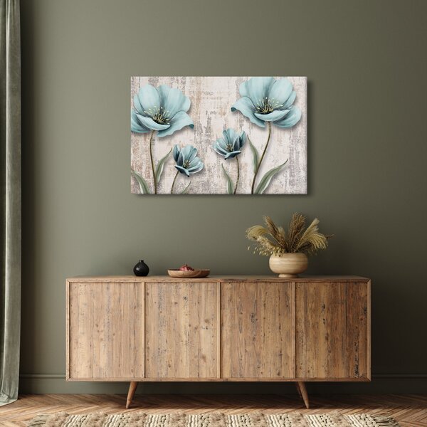 Tablou - Flori texturate (90x60 cm)