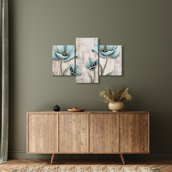Tablou - Flori texturate (90x60 cm)