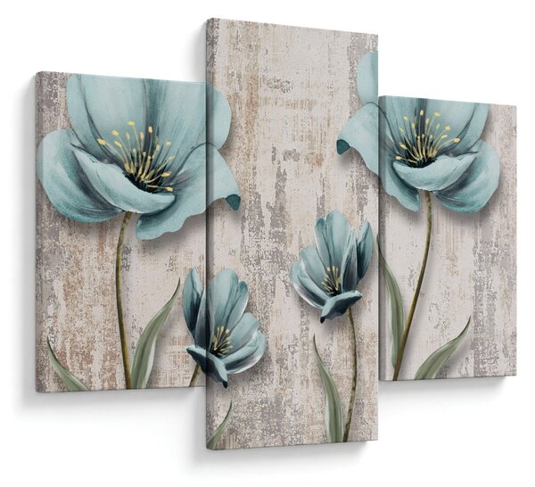 Tablou - Flori texturate (90x60 cm)