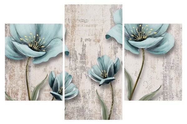 Tablou - Flori texturate (90x60 cm)