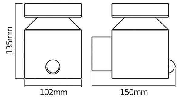 OSRAM Lampa de exterior cu senzor LED ENDURA STYLE CYLINDER, oțel, Metalic, Oțel inoxidabil, Modern