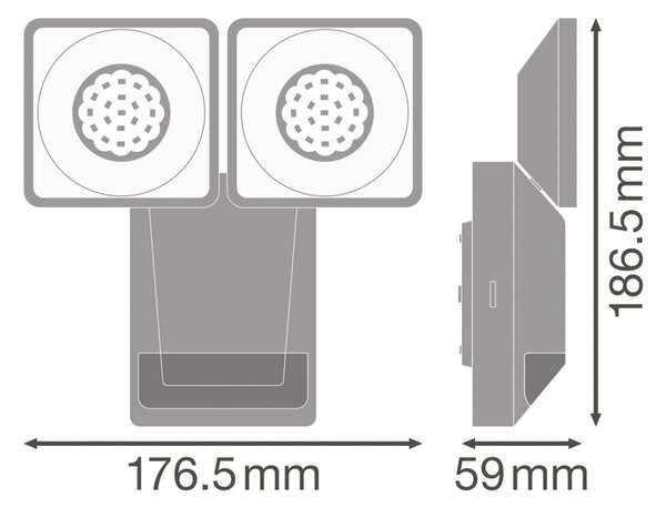 OSRAM Spot exterior cu senzor LED ENDURA PRO, alb, IP55, Alb, Plastic