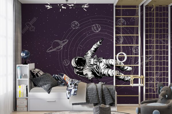 Fototapet Un astronaut plutind în spațiu, Fototapet spațiu cosmic, Fototapet populare, w00712v1 - Tapeko.ro