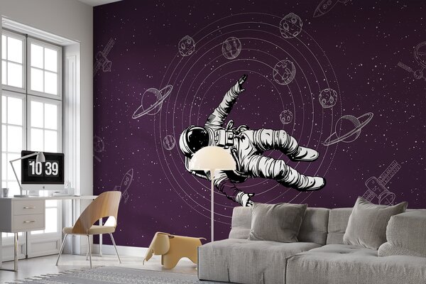Fototapet Un astronaut plutind în spațiu, Fototapet spațiu cosmic, Fototapet populare, w00712v1 - Tapeko.ro