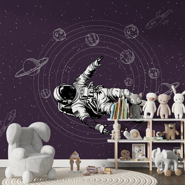 Fototapet Un astronaut plutind în spațiu, Fototapet spațiu cosmic, Fototapet populare, w00712v1 - Tapeko.ro
