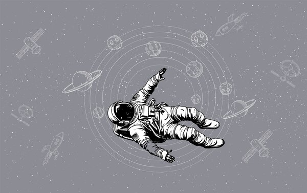 Fototapet Un astronaut plutind în spațiu, Fototapet spațiu cosmic, Fototapet populare, w00712v4 - Tapeko.ro