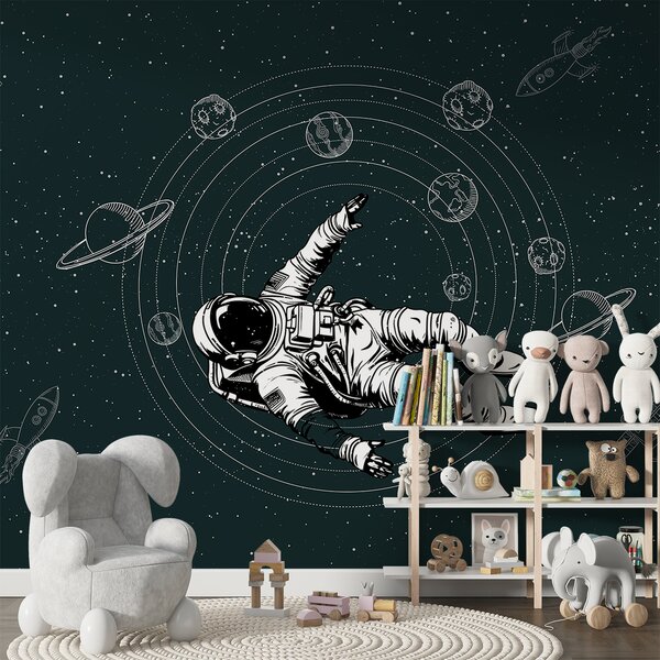 Fototapet Un astronaut plutind în spațiu, Fototapet spațiu cosmic, Fototapet populare, w00712v2 - Tapeko.ro