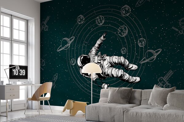 Fototapet Un astronaut plutind în spațiu, Fototapet spațiu cosmic, Fototapet populare, w00712v2 - Tapeko.ro