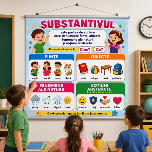 Plansa Educativa Substantivul