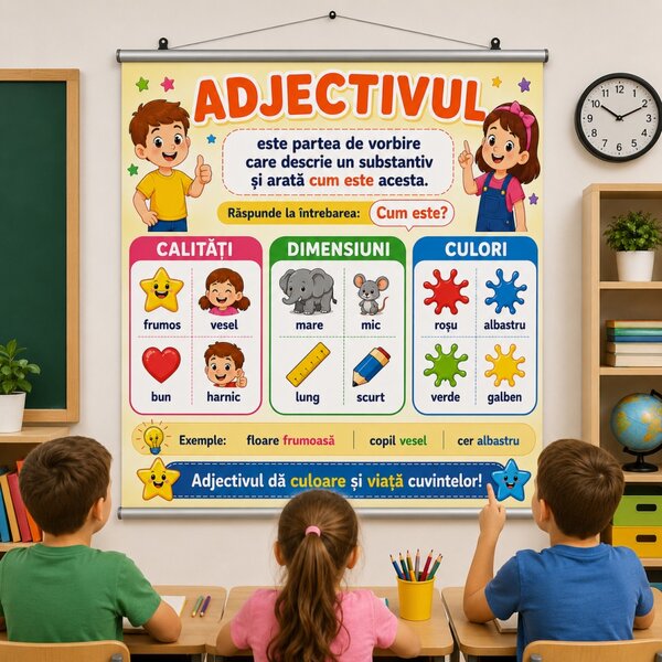Plansa Educativa Adjectivul