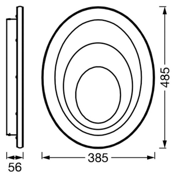 OSRAM Plafonieră LED ORBIS SPIRAL OVAL, Ø 49 cm alb 37 W, Alb, Camera de zi / sufragerie, Metal, Modern