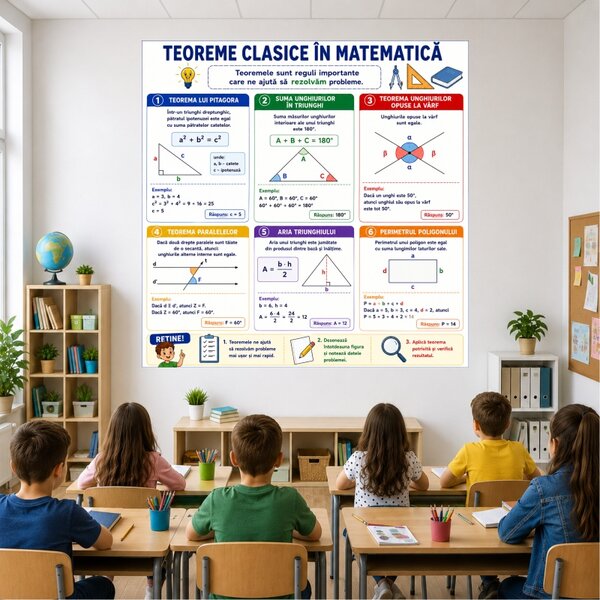 Plansa Educativa Teoreme Clasice in Matematica