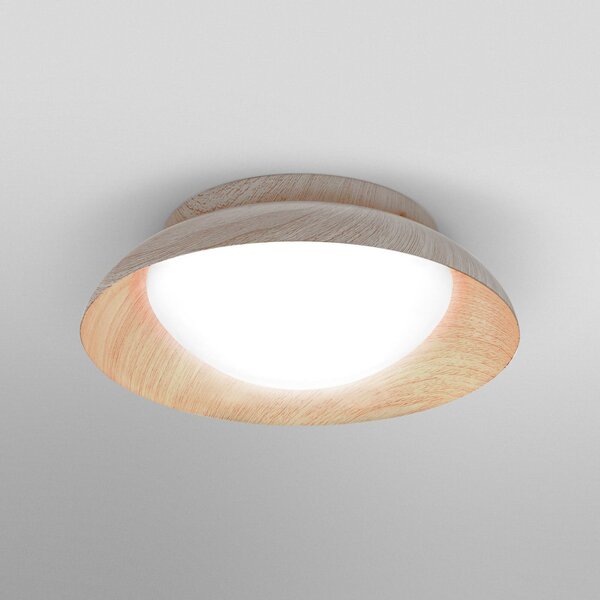 OSRAM Plafonieră ORBIS Milan, lemn, Ø 31 cm, metal/sticlă, reglabil, Lemn, Camera de zi / sufragerie, Metal, Modern
