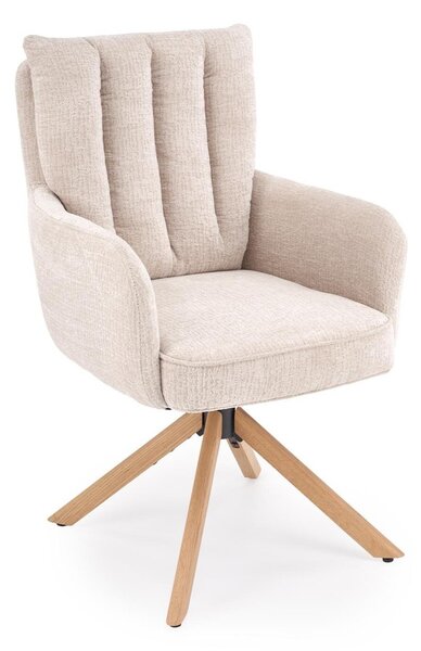 Scaun Houston 2206, Bej deschis, Stejar, 95x60x64cm, 12 kg, Lemn: Stejar
