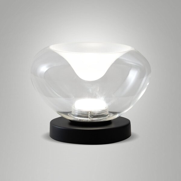 Fabas Luce Lampa de masă LED Brena, transparentă, sticlă, CCT, dimabilă, reglabil, Transparent, Camera de zi / sufragerie, Sticlă, Modern