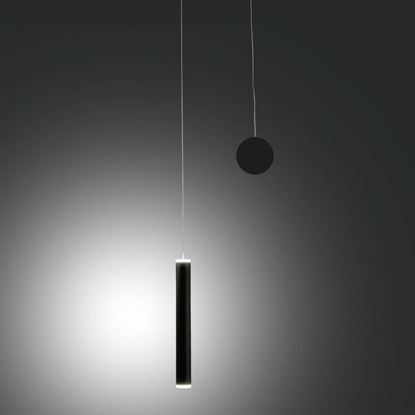 Fabas Luce Lampă suspendată LED Prado, negru, metal, dimabilă, reglabil, Negru, Camera de zi / sufragerie, Metal, Modern