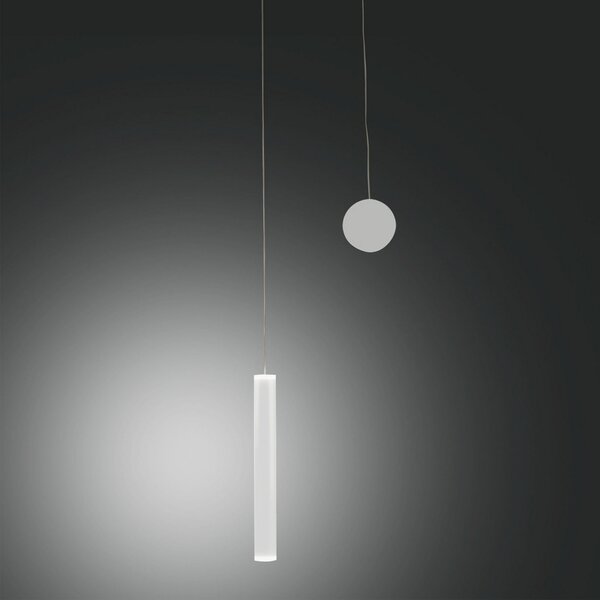 Fabas Luce Lampă suspendată LED Prado, alb, metal, dimabilă, reglabil, Alb, Camera de zi / sufragerie, Metal, Modern