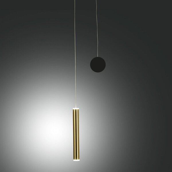 Fabas Luce Lampă suspendată LED Prado, alamă, metal, dimabilă, reglabil, Auriu / Alamă, Camera de zi / sufragerie, Metal, Modern