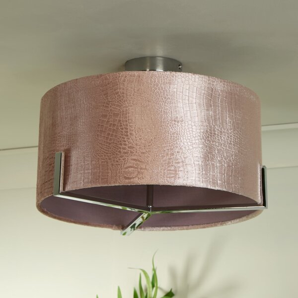 Searchlight Plafonieră Kyran, roșu, metal, catifea, Ø 40 cm, E27, reglabil, Roșu, Camera de zi / sufragerie, Țesătură / Textil, Modern
