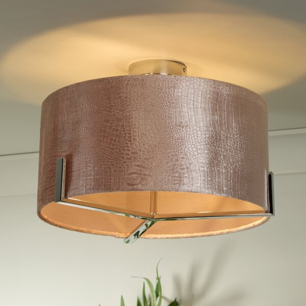 Searchlight Plafonieră Kyran, roșu, metal, catifea, Ø 40 cm, E27, reglabil, Roșu, Camera de zi / sufragerie, Țesătură / Textil, Modern